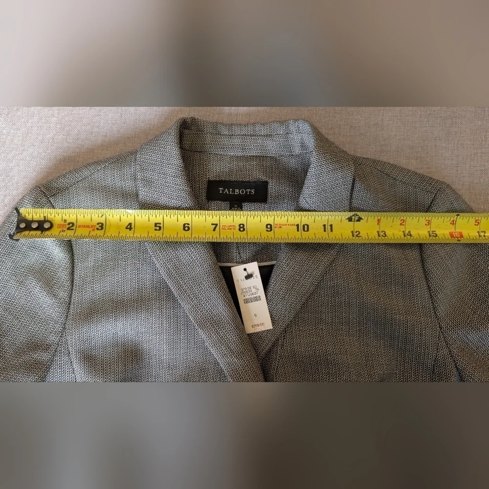 Talbots NWT $219 Women's Gray Wool Polyester Blend Blazer Size 6 NEW!